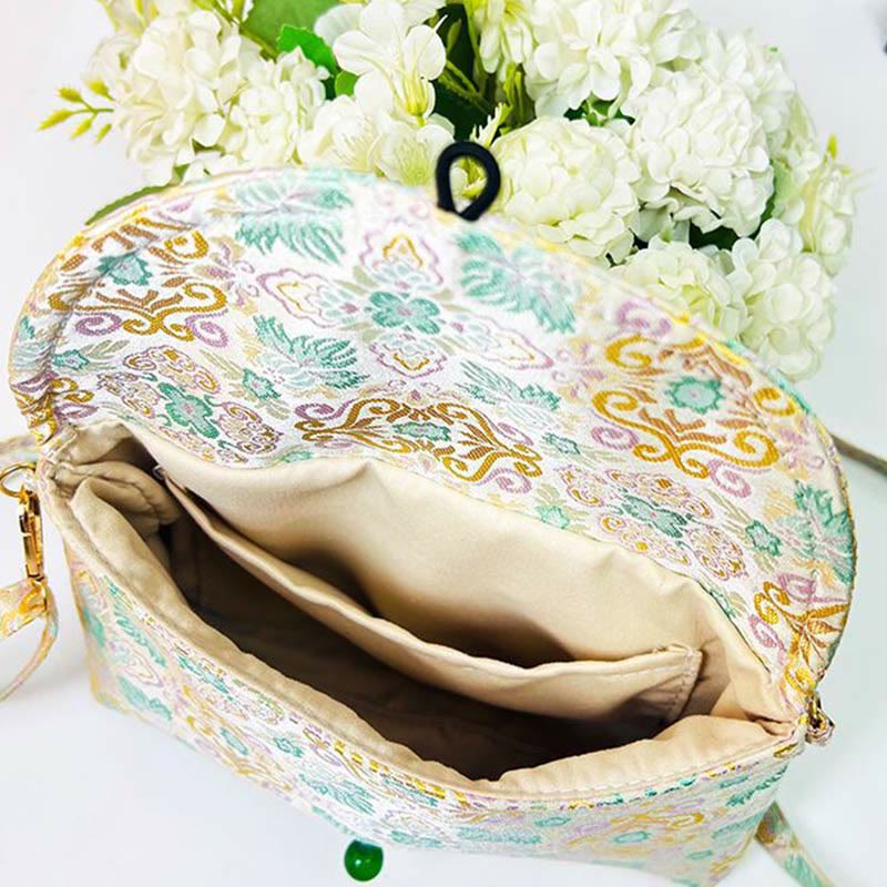 Nimara Ritual Retro Flowers Pattern Polyester Cotton Embroidery Crossbody Bag Hangbags