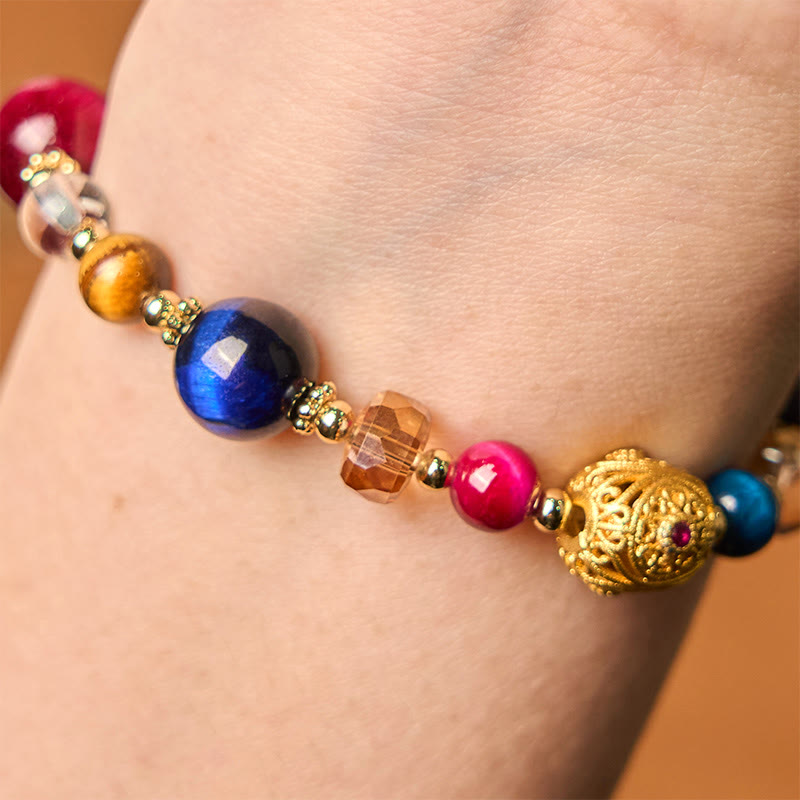 Nimara Ritual Natural Colored Tiger Eye Stone Weight Balance Bracelet
