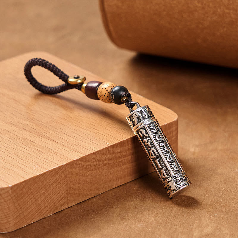 Nimara Ritual Tibetan Om Mani Padme Hum Shurangama Mantra Vajra Pattern Copper Purity Key Chain