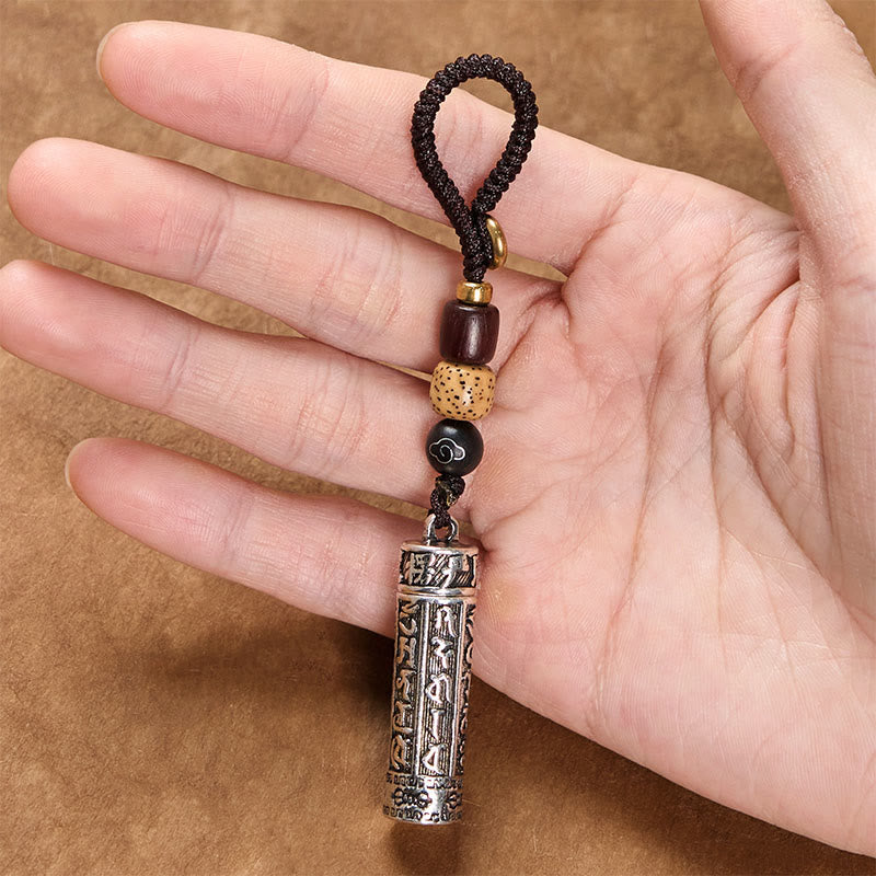 Nimara Ritual Tibetan Om Mani Padme Hum Shurangama Mantra Vajra Pattern Copper Purity Key Chain