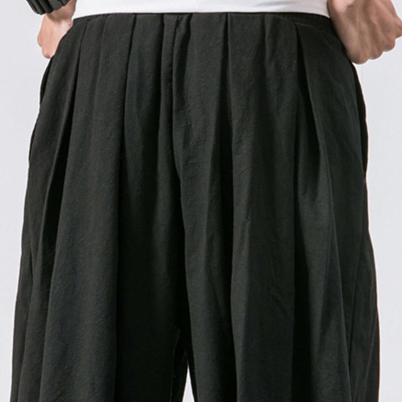 Nimara Ritual Casual Sports Men's Solid Color Cotton Drawstring Pants With Pockets