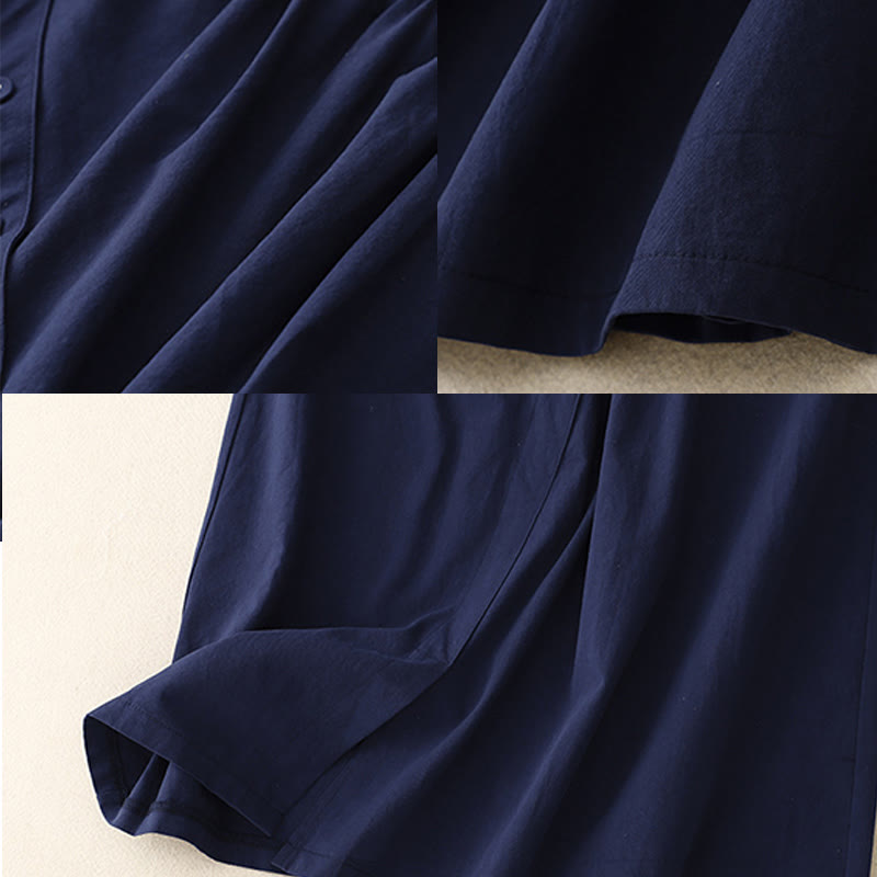 Nimara Ritual Casual Plain Asymmetrical Button Design Cotton Women's Skirt With Pockets
