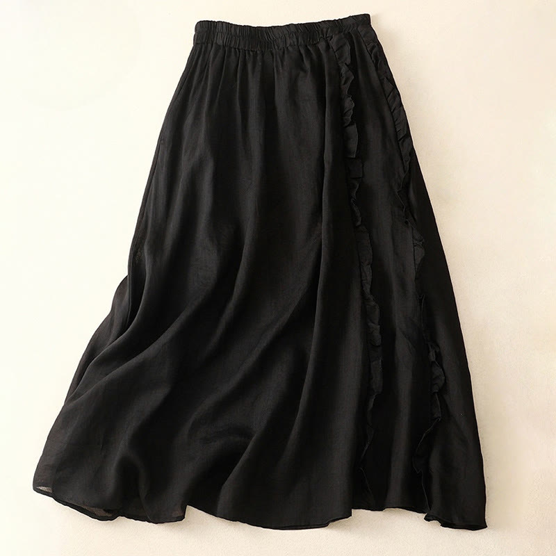 Nimara Ritual Summer Plain Ruffle Design Women's Skirt