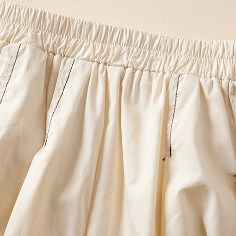 Nimara Ritual Summer Casual Irregular Design Women's Cotton Skirt With Pockets