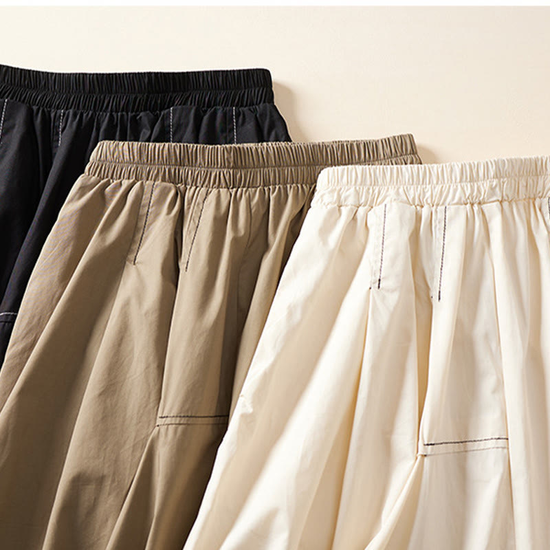 Nimara Ritual Summer Casual Irregular Design Women's Cotton Skirt With Pockets