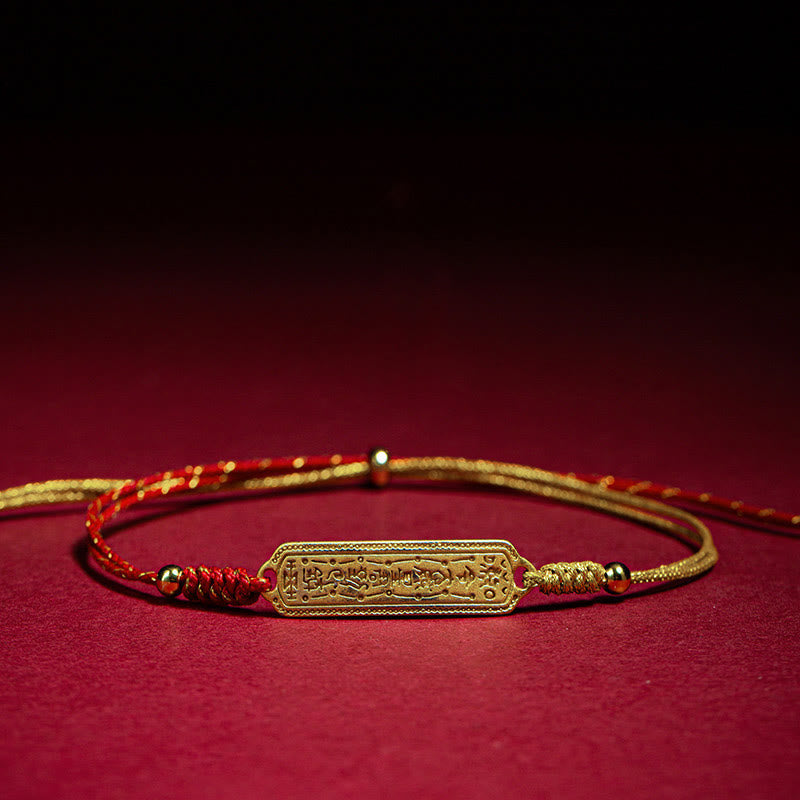 Nimara Ritual 14K Gold-plated Copper Amulet Protection Red Golden Rope Bracelet