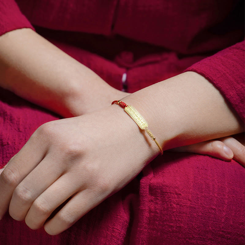 Nimara Ritual 14K Gold-plated Copper Amulet Protection Red Golden Rope Bracelet