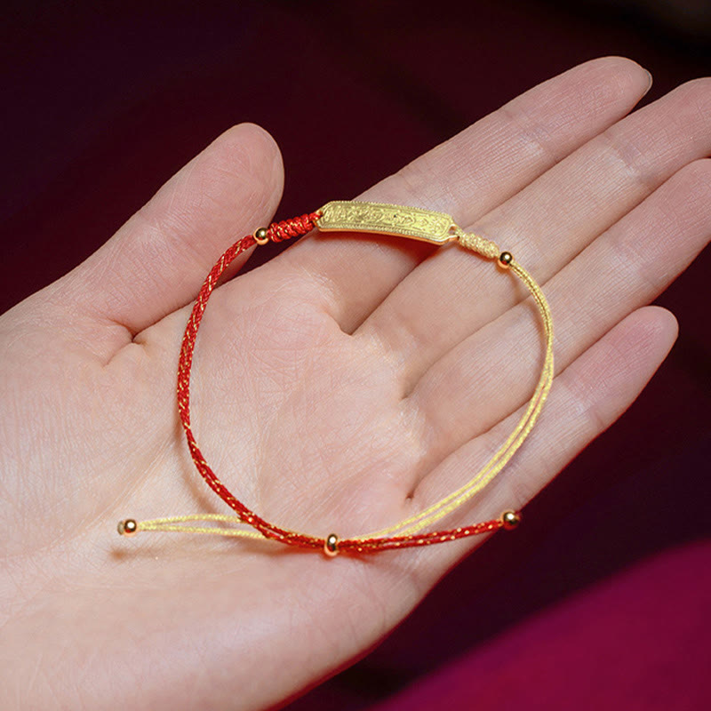 Nimara Ritual 14K Gold-plated Copper Amulet Protection Red Golden Rope Bracelet