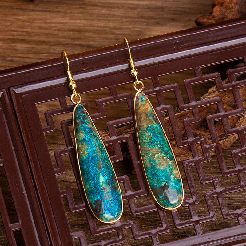Nimara Ritual Emperor Stone Water Drop Happiness Dangle Earrings