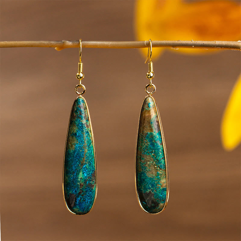 Nimara Ritual Emperor Stone Water Drop Happiness Dangle Earrings