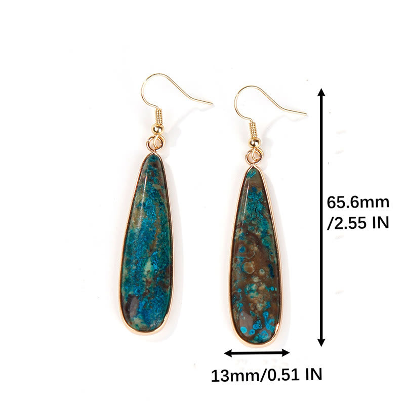 Nimara Ritual Emperor Stone Water Drop Happiness Dangle Earrings
