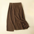 Nimara Ritual Vintage Summer Asymmetrical High Waist Women's Cotton Linen Skirt With Pockets