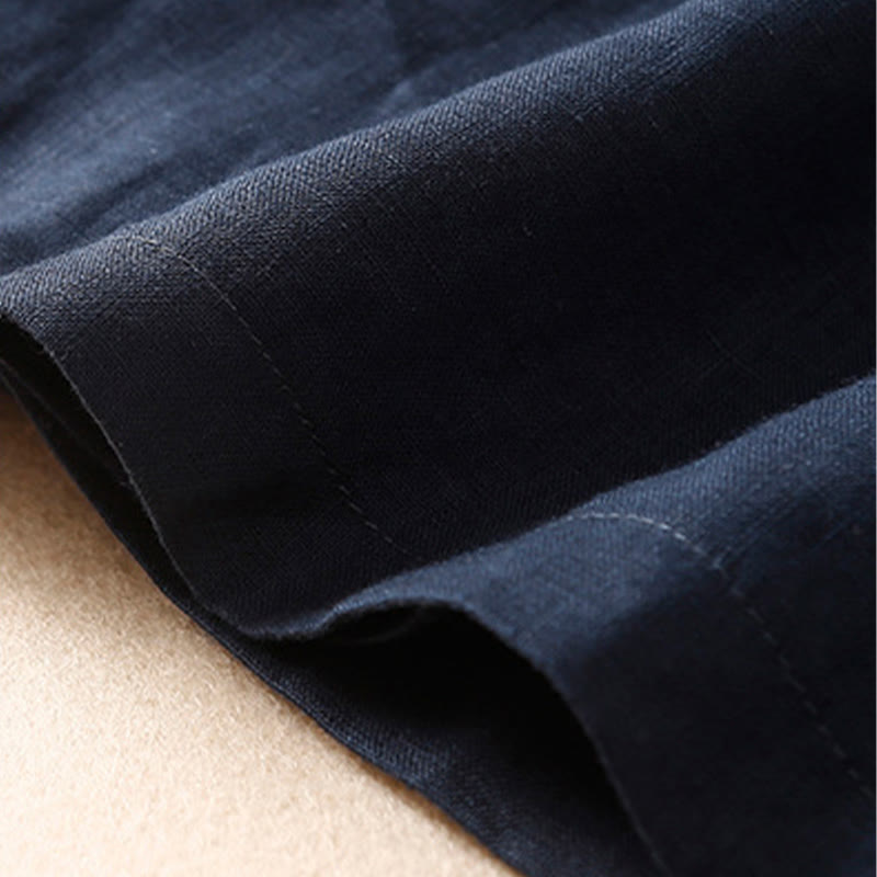 Nimara Ritual Vintage Summer Asymmetrical High Waist Women's Cotton Linen Skirt With Pockets