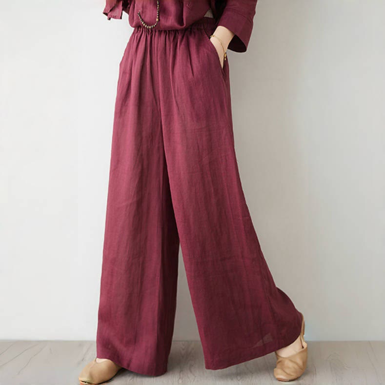 Nimara Ritual 2Pcs Three Quarter Sleeve Shirt Top Pants Meditation Zen Tai Chi Cotton Linen Clothing Women's Set