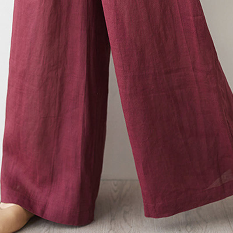 Nimara Ritual 2Pcs Three Quarter Sleeve Shirt Top Pants Meditation Zen Tai Chi Cotton Linen Clothing Women's Set