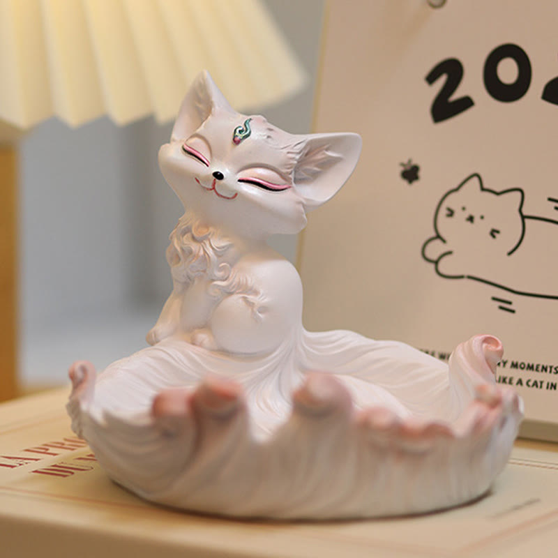 Nimara Ritual Nine Tailed Fox Luck Resin Storage Ornaments Home Decoration