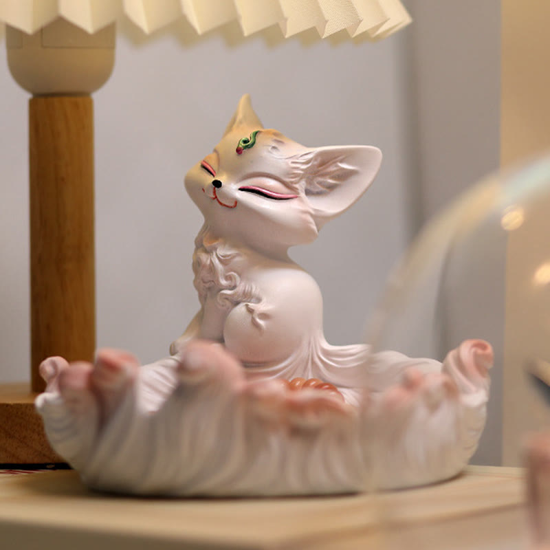 Nimara Ritual Nine Tailed Fox Luck Resin Storage Ornaments Home Decoration