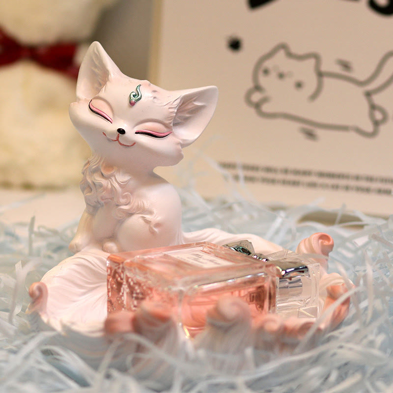 Nimara Ritual Nine Tailed Fox Luck Resin Storage Ornaments Home Decoration