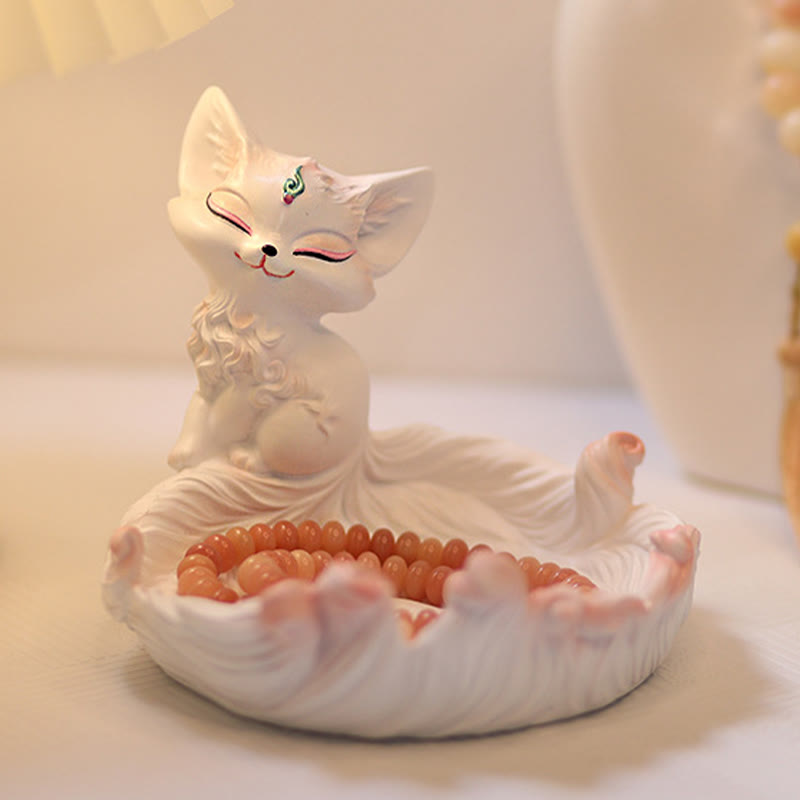 Nimara Ritual Nine Tailed Fox Luck Resin Storage Ornaments Home Decoration