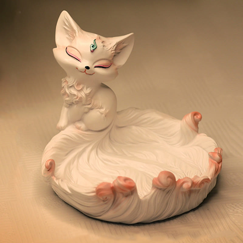 Nimara Ritual Nine Tailed Fox Luck Resin Storage Ornaments Home Decoration