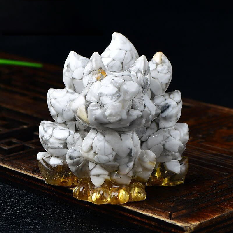 Nimara Ritual Natural Various Crystal Strawberry Quartz Amethyst Nine Tailed Fox Protection Home Decoration