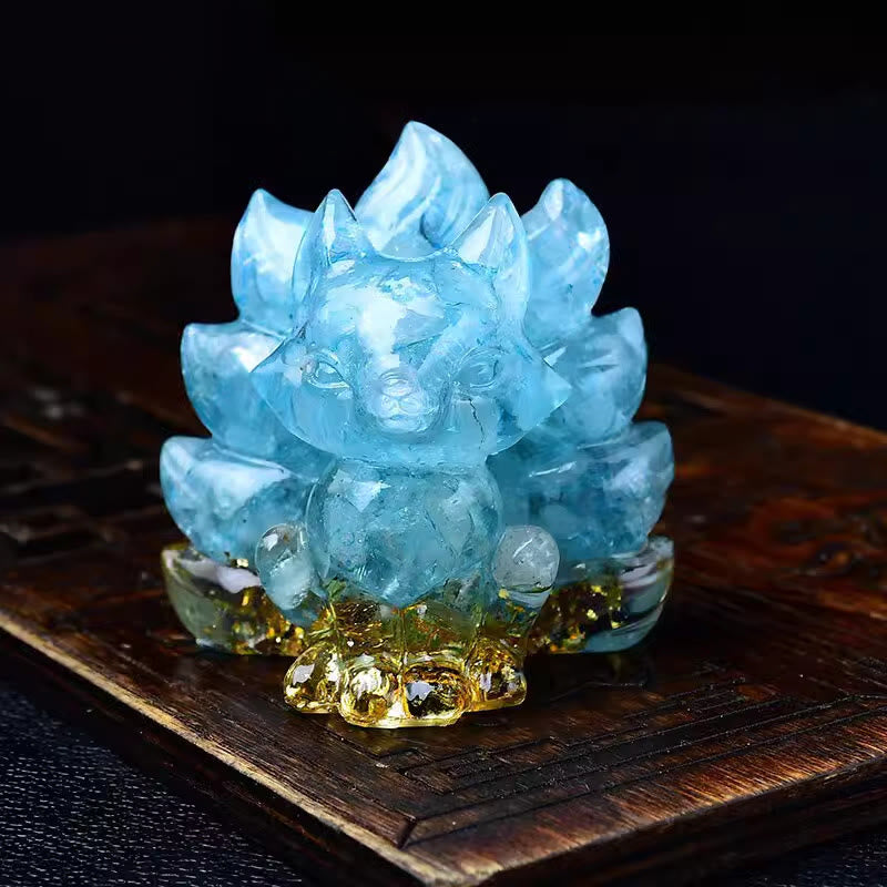 Nimara Ritual Natural Various Crystal Strawberry Quartz Amethyst Nine Tailed Fox Protection Home Decoration