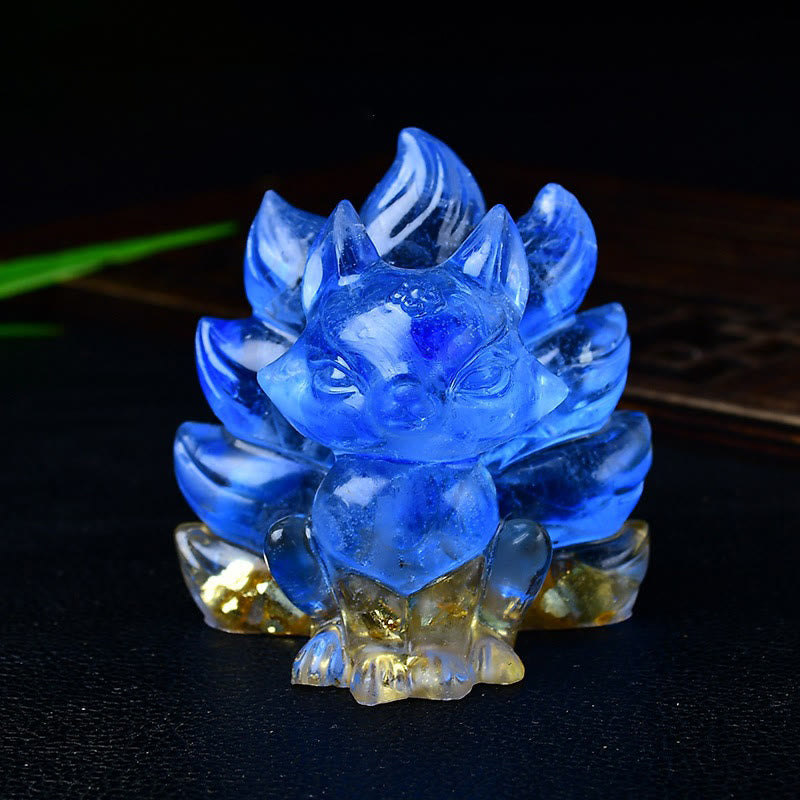 Nimara Ritual Natural Various Crystal Strawberry Quartz Amethyst Nine Tailed Fox Protection Home Decoration