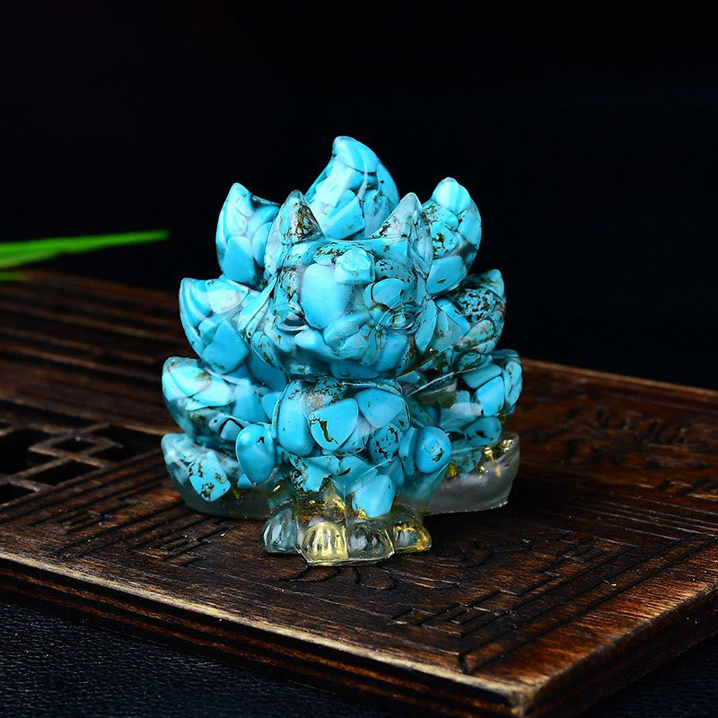 Nimara Ritual Natural Various Crystal Strawberry Quartz Amethyst Nine Tailed Fox Protection Home Decoration