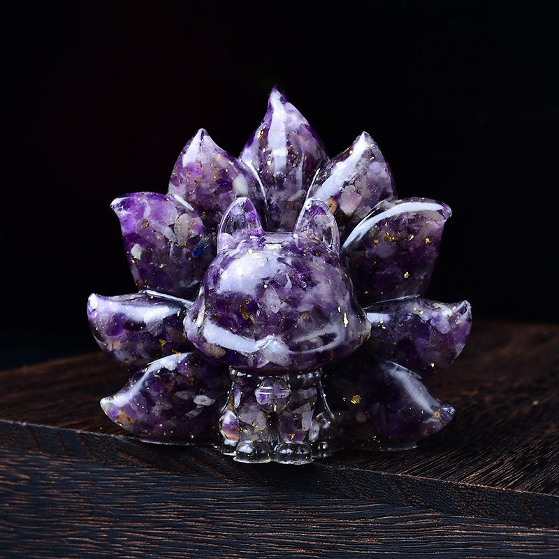Nimara Ritual Small Various Stone Pink Crystal Citrine Amethyst Nine Tailed Fox Warmth Home Decoration