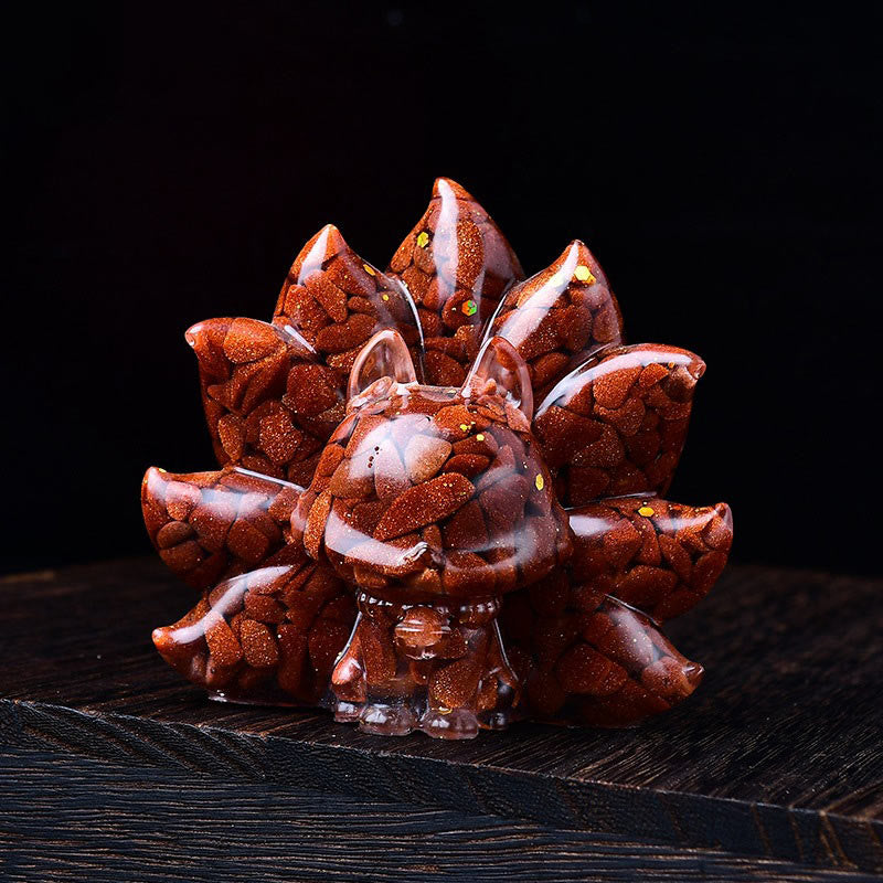 Nimara Ritual Small Various Stone Pink Crystal Citrine Amethyst Nine Tailed Fox Warmth Home Decoration