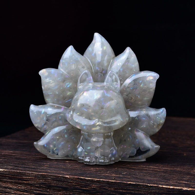 Nimara Ritual Small Various Stone Pink Crystal Citrine Amethyst Nine Tailed Fox Warmth Home Decoration