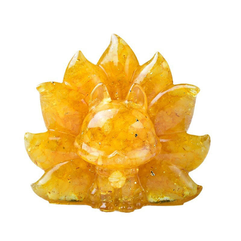 Nimara Ritual Small Various Stone Pink Crystal Citrine Amethyst Nine Tailed Fox Warmth Home Decoration