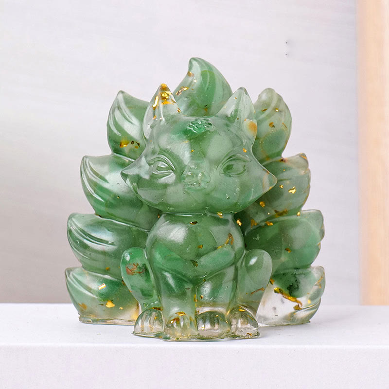 Nimara Ritual Small Various Stone Strawberry Quartz Amethyst Green Aventurine Nine Tailed Fox Healing Home Decoration
