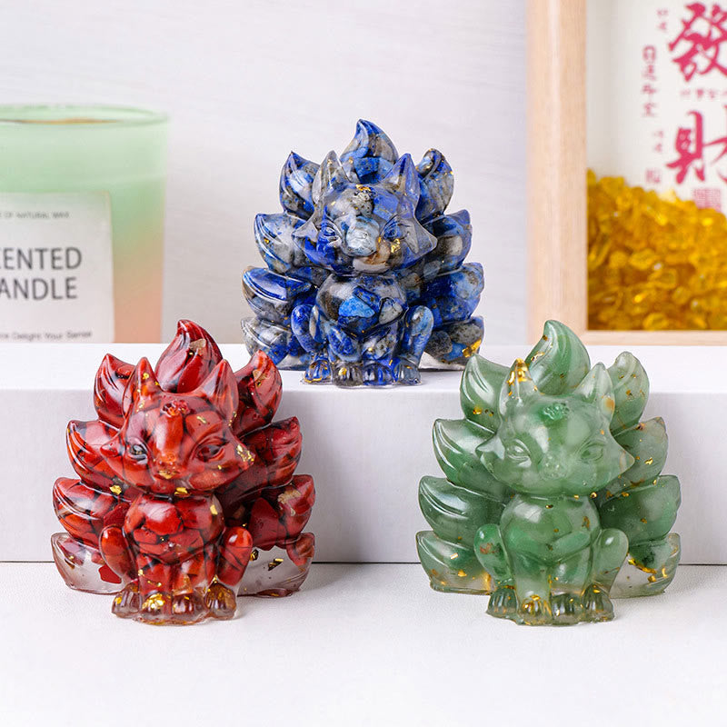 Nimara Ritual Small Various Stone Strawberry Quartz Amethyst Green Aventurine Nine Tailed Fox Healing Home Decoration