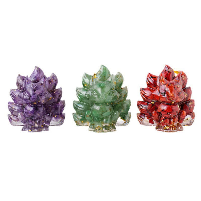 Nimara Ritual Small Various Stone Strawberry Quartz Amethyst Green Aventurine Nine Tailed Fox Healing Home Decoration