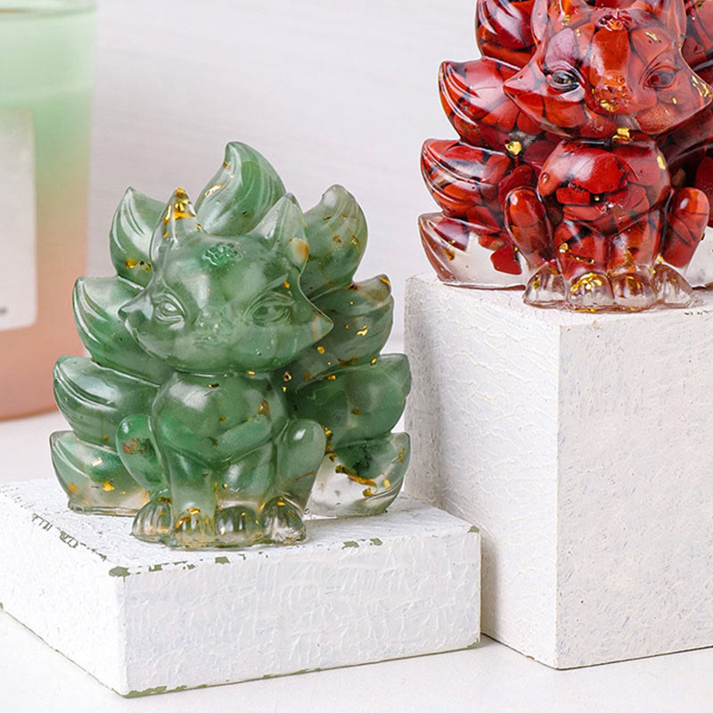 Nimara Ritual Small Various Stone Strawberry Quartz Amethyst Green Aventurine Nine Tailed Fox Healing Home Decoration