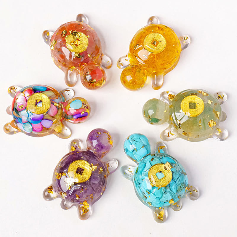 Nimara Ritual Small Various Crystal Green Aventurine Amethyst Turtle Copper Coins Luck Home Decoration