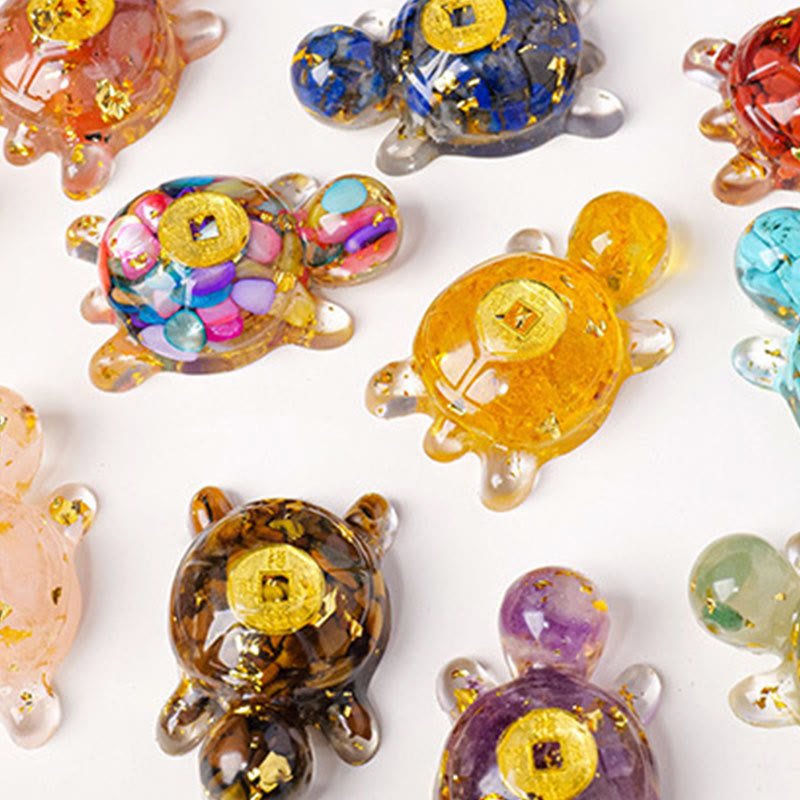 Nimara Ritual Small Various Crystal Green Aventurine Amethyst Turtle Copper Coins Luck Home Decoration
