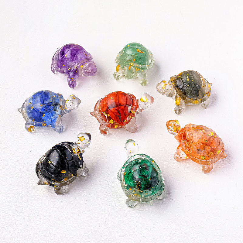Nimara Ritual Various Stone Citrine Green Aventurine Amethyst Mini Turtle Prosperity Home Decoration
