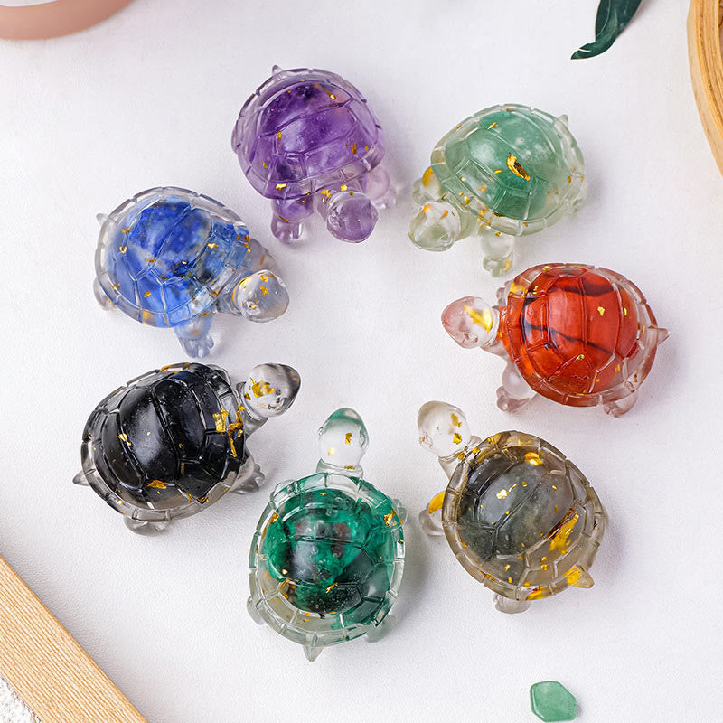 Nimara Ritual Various Stone Citrine Green Aventurine Amethyst Mini Turtle Prosperity Home Decoration