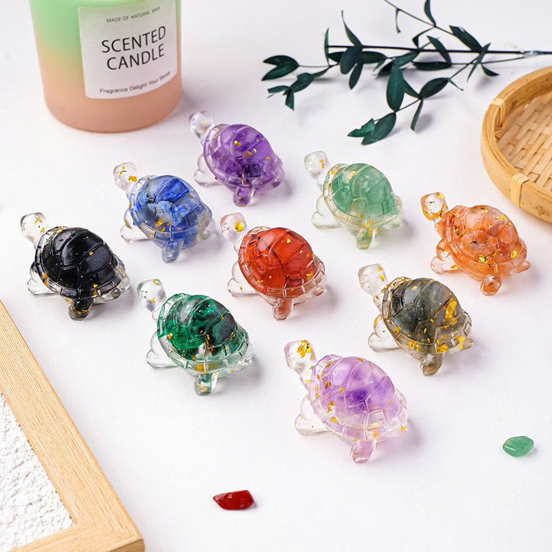 Nimara Ritual Various Stone Citrine Green Aventurine Amethyst Mini Turtle Prosperity Home Decoration