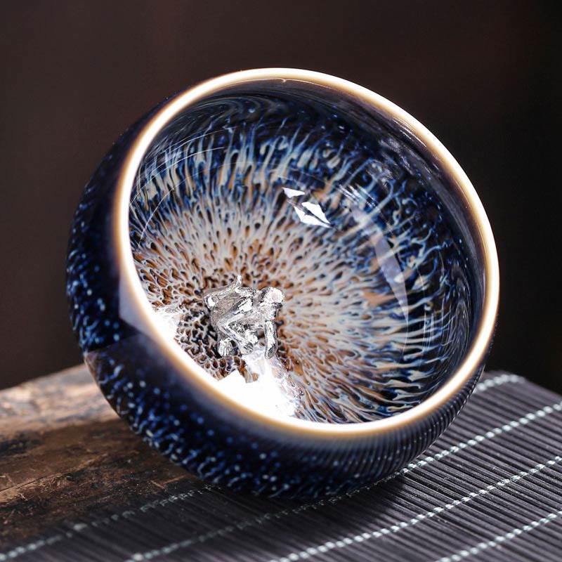 Nimara Ritual Handmade Chinese Jianzhan Koi Fish Lotus Dragon Phoenix 12 Chinese Zodiac Ceramic Teacup Kung Fu Tea Cup 70ml