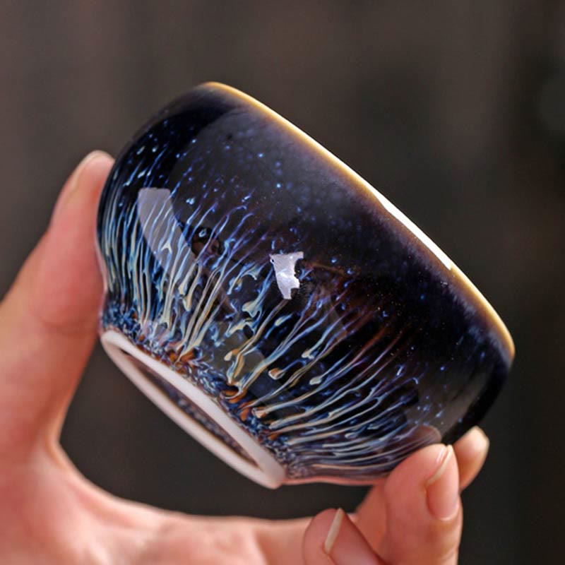 Nimara Ritual Handmade Chinese Jianzhan Koi Fish Lotus Dragon Phoenix 12 Chinese Zodiac Ceramic Teacup Kung Fu Tea Cup 70ml
