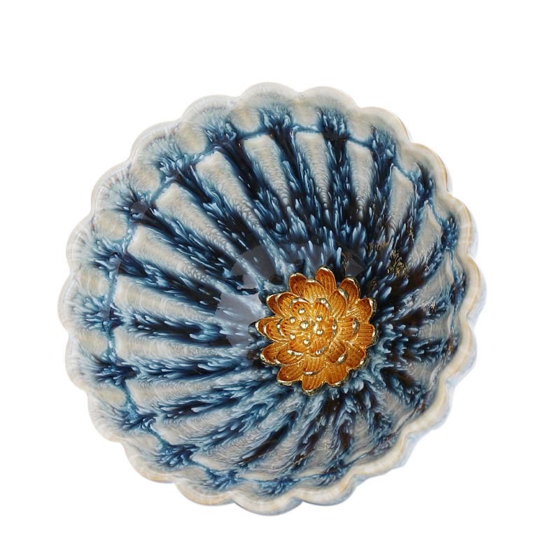 Nimara Ritual Handmade Small Chinese Jianzhan Lotus Ceramic Teacup Kung Fu Tea Cup 80ml