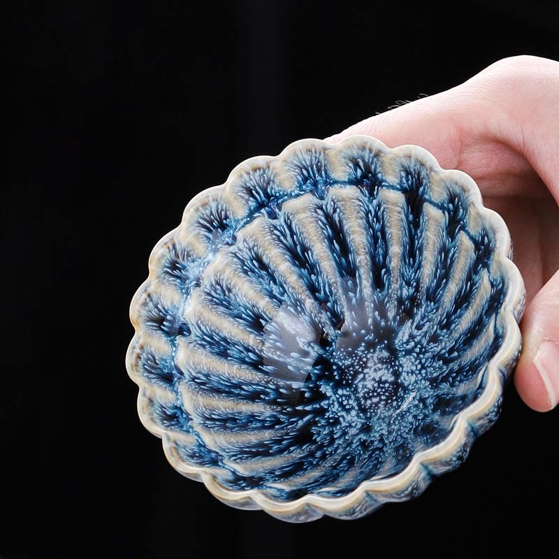 Nimara Ritual Handmade Small Chinese Jianzhan Lotus Ceramic Teacup Kung Fu Tea Cup 80ml