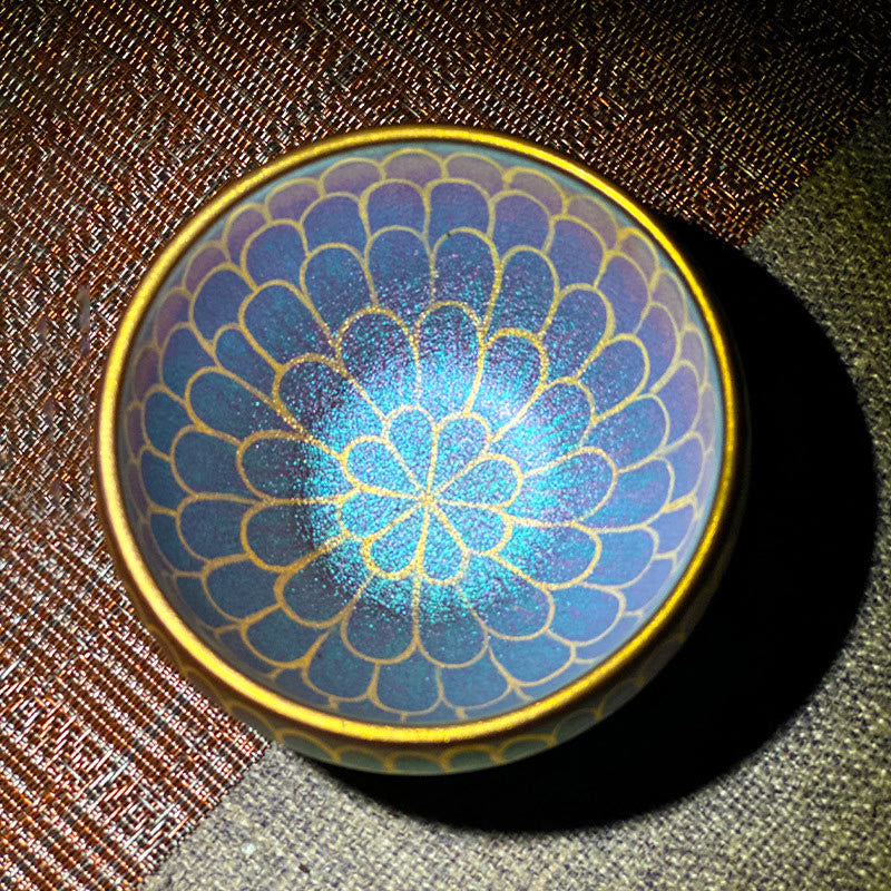 Nimara Ritual Handmade Chinese Jianzhan Lotus Flower Pattern Ceramic Teacup Kung Fu Tea Cup 150ml