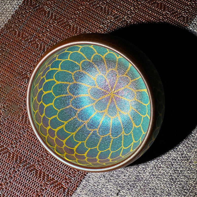 Nimara Ritual Handmade Chinese Jianzhan Lotus Flower Pattern Ceramic Teacup Kung Fu Tea Cup 150ml
