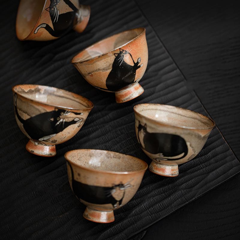 Nimara Ritual Small Cute Cat Teacup Kung Fu Tea Cup 60ml