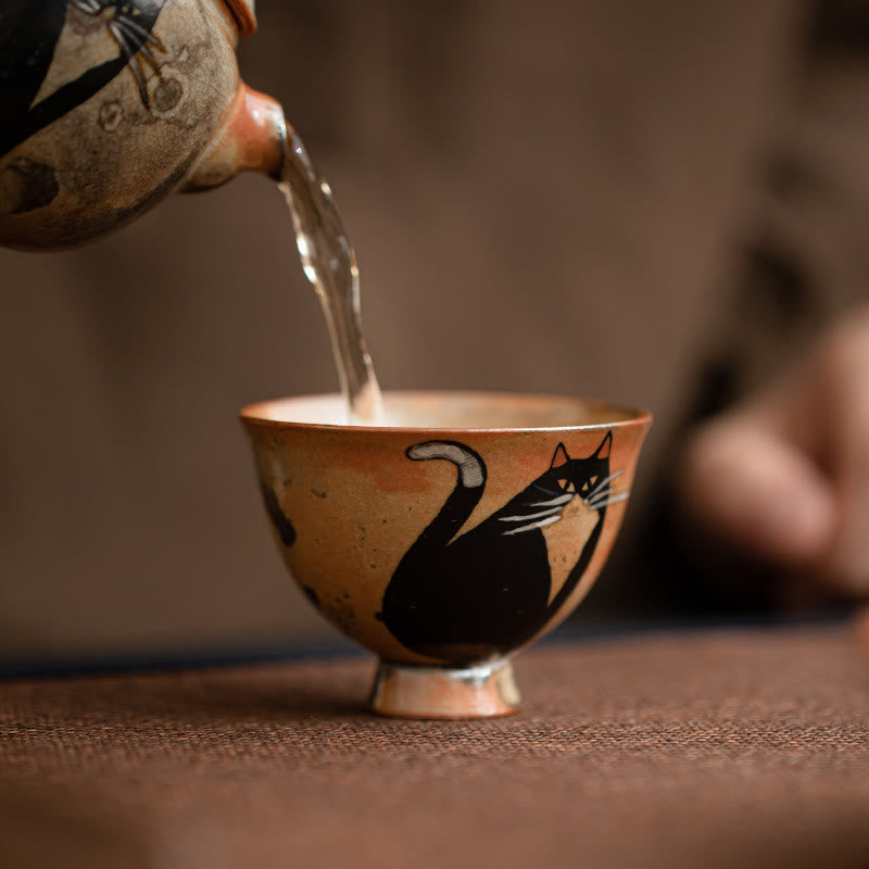 Nimara Ritual Small Cute Cat Teacup Kung Fu Tea Cup 60ml