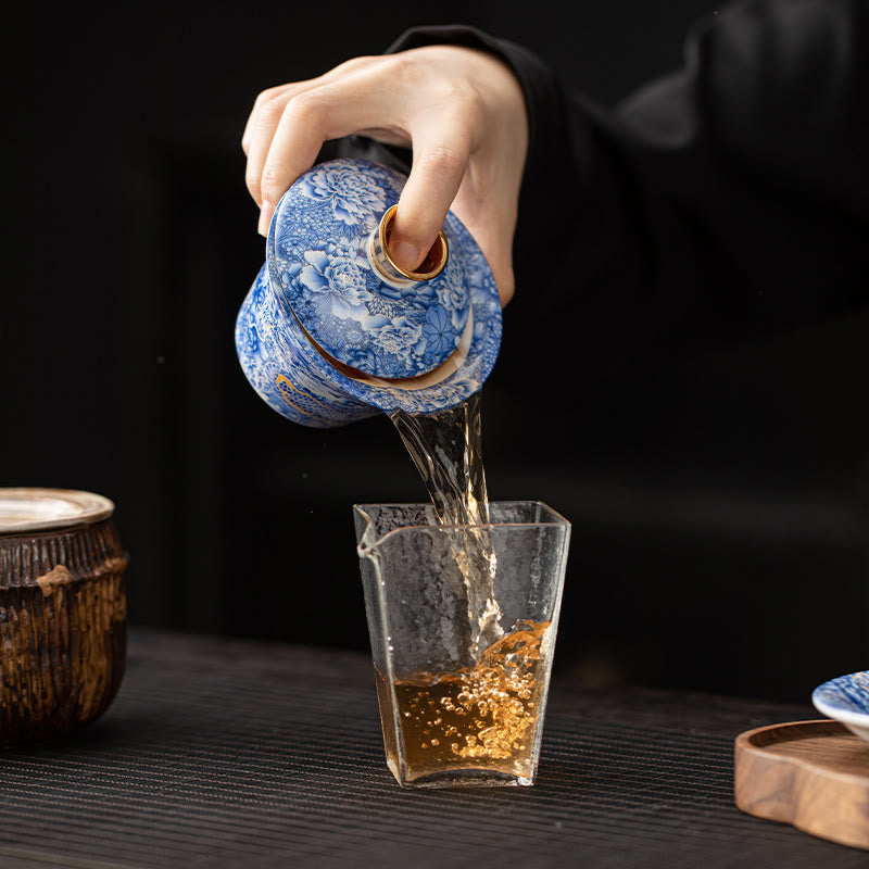 Nimara Ritual Thangka Dragon Buddhas Dunhuang Ceramic Gaiwan Sancai Kung Fu Tea Cup And Saucer With Lid Gift Box 180ml
